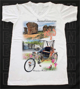 เสื้อยืดคอวีพร้อมสกรีนลายแหล่งท่องเที่ยว ลายจังหวัดชัยภูมิ